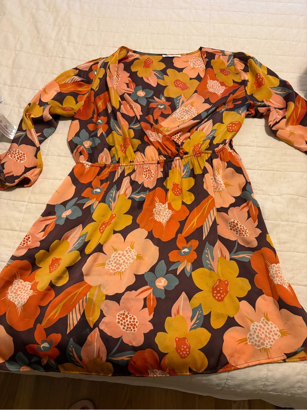Floral Wrap Dress - Multicolor